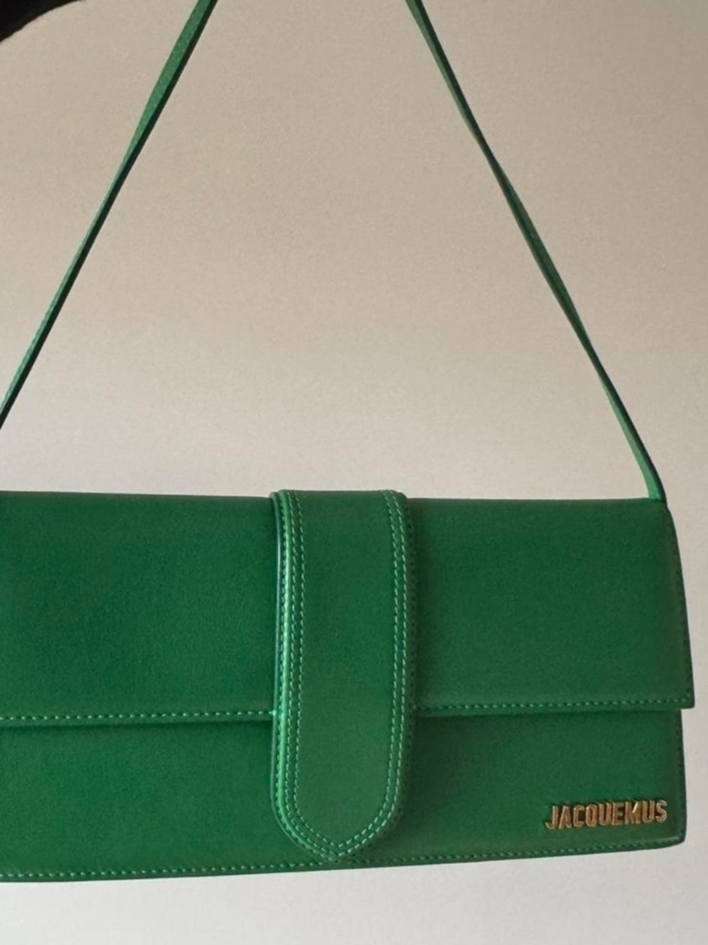 Jacquemus Green Shoulder Bag with Flap and Tab